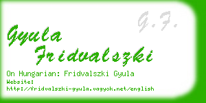 gyula fridvalszki business card